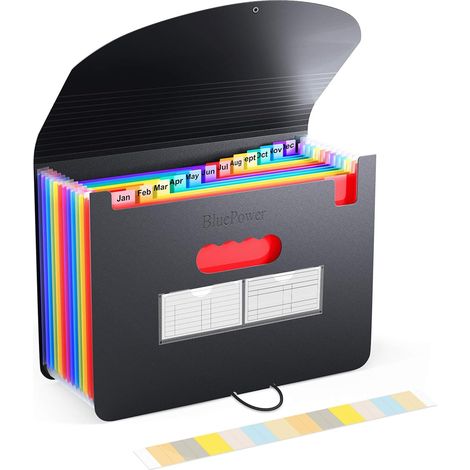 Classeur De Tri À Soufflet - 13 Compartiments - Format A4 - Avec Couvercle Extensible - Organiseur De Documents Pliable - Fermeture Élastique (1/5)