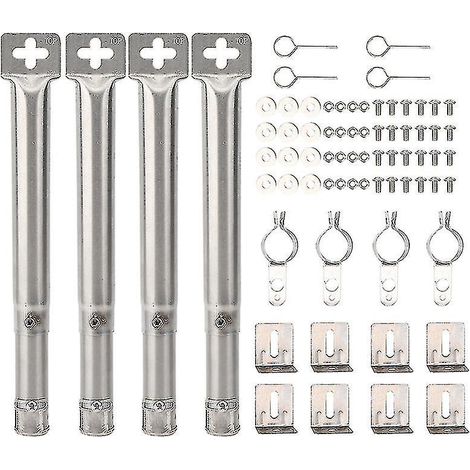 Lot de 4 brûleurs tubulaires droits universels réglables en acier inoxydable pour barbecue à gaz (1/5)