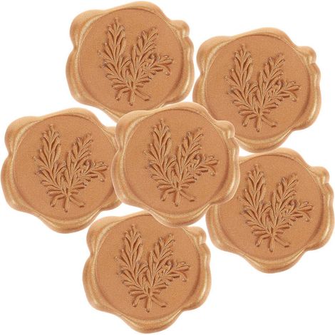 Lot de 6 autocollants pour bouteille d'eau, sceau de cire de mariage, étiquette autocollante, tampon de cire adhésif-3X3X0.1CM