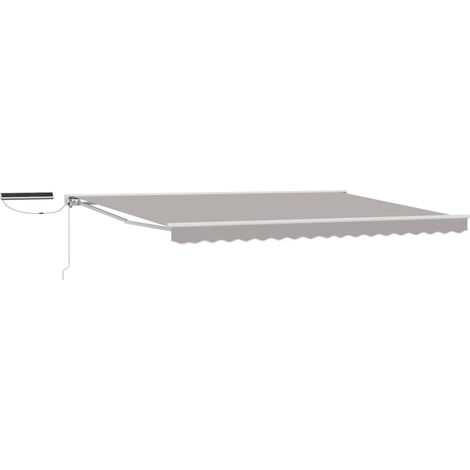 Toldo Retráctil Eléctrico Gris claro y blanco. 5 x 3 m vidaXL