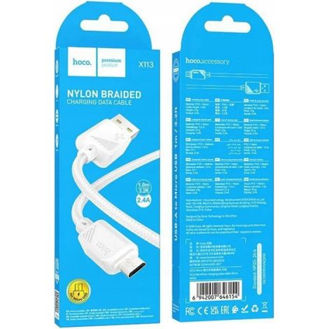 Câble USB A vers Micro USB - 2,4 A - 1 M - Blanc (1/4)