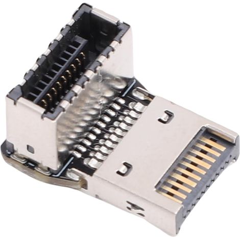 Adaptateur de Carte Mère D'ordinateur de Type E, Compact USB 3.1 10 Gbit/s USB 3.2 20 Gbit/s Type E Coude à 90 Degrés avec Circuit imprimé Multicouche pour Périphériques Haute (PH76EE-A) (1/5)