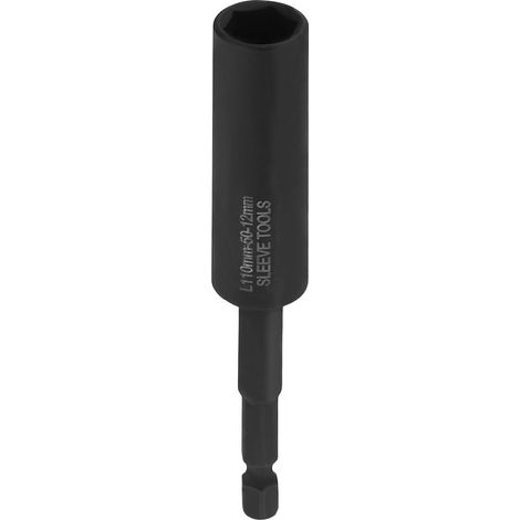 Embout Tournevis À Écrous 12mm Douille Métrique Profonde 1/4" Tige Hexagonale 4.3" (110mm) Extra Longue Douille 6 Points Changement Rapide Acier CR-V Pour Embouts À Boulons (1/5)