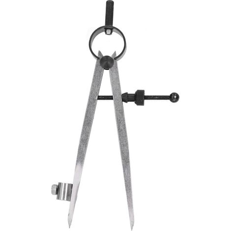 Compas à pointes sèches en acier carbone, réglable et verrouillable pour traçage menuiserie (1/5)