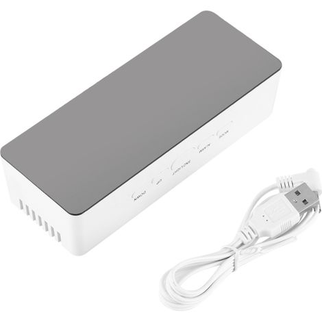 Miroir cosmétique LED numérique rectangulaire multifonction avec réveil, cadeau idéal. (1/5)
