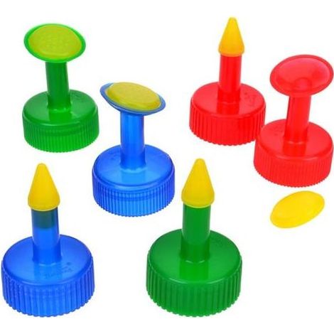 Lot de 6 Bouchons pour Bouteilles en Plastique d'irrigation arrosoir Jardin Spikes Bouteille Top Waterers de PVC Pulvérisateur pour 28mm Potable Bouteilles d'irrigateur Graines (1/5)
