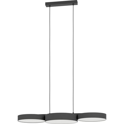 EGLO connect.z Smart-Home LED Pendelleuchte Barbano-Z, Hängelampe aus schwarzem Metall und Textil, ZigBee, App und Sprachsteuerung Alexa, warmweiß-kaltweiß, RGB, dimmbar (1/5)