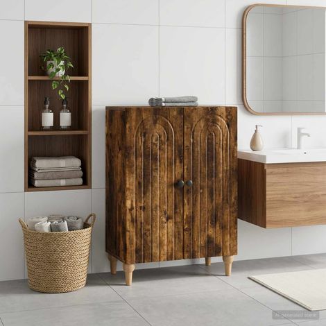 vidaXL Bathroom Storage Cainet ALKMAAR Smoked Oak 59.5 x 31 x 80 cm (1/5)