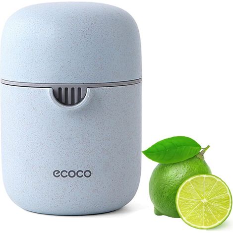 Spremiagrumi manuale semplice, spremiagrumi portatile, piccolo spremiagrumi per lime e arance, bicchiere multiuso per diversi tipi di frutta (blu) (1/4)