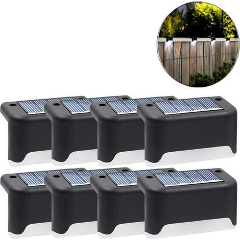 Set da 8 lampade solari per esterni – lampade LED solari impermeabili per terrazza, scale esterne, ringhiere, recinzioni, cortile e vialetti (1/5)