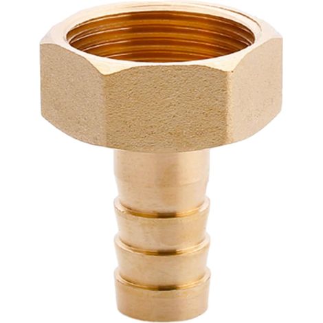Raccord cannelé en laiton 1/2", filetage femelle, épisseur de métaux, barbillons, raccord tuyau, connecteur adaptateur pour air, eau, huile (épaisseur 8 mm) Filetage Femelle G1 16 MM d'épaisseur (1/5)