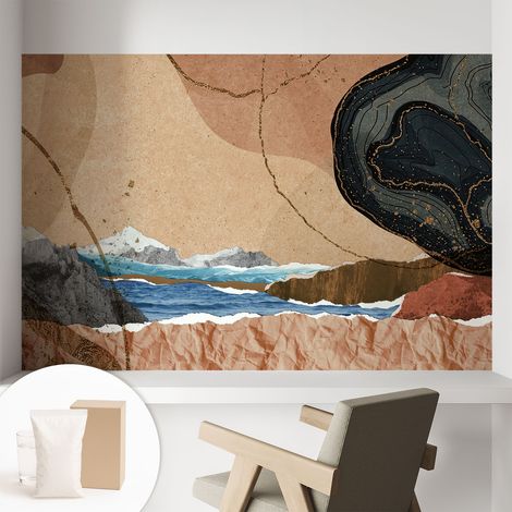Carta Da Parati Con Design Moderno - Per Rinnovamento Rapido - Non-Woven - Per Interni Moderni Paesaggio astratto 104x70 cm (1/5)