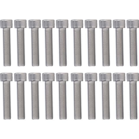 20 Pièces Vis à tête cylindrique hexagonale creuse Filet ordinaire A2-70 Inox M12x1.75 DIN 912 M12x50 (1/5)