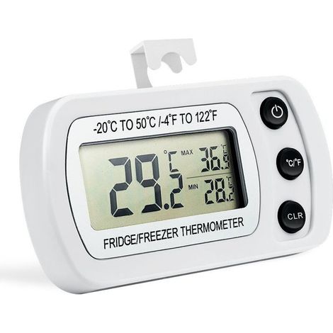 Termómetro para refrigerador, termómetro digital para congelador con gancho, pantalla LCD fácil de leer (1/5)