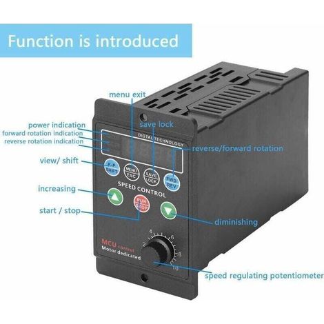 220-V-Frequenzumrichter für Drehstrommotoren. 4-stellige Digitalanzeige. Leistung 0,75 kW. Überhitzungs- und Überspannungsschutz. (1/5)