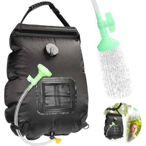 Solar Shower Bag 20L - Solar Water Heater Camping Portable Travel Shower with Shower Head and Hose, Foldable Bag for Hiking, Beach, Climbing (1/5)