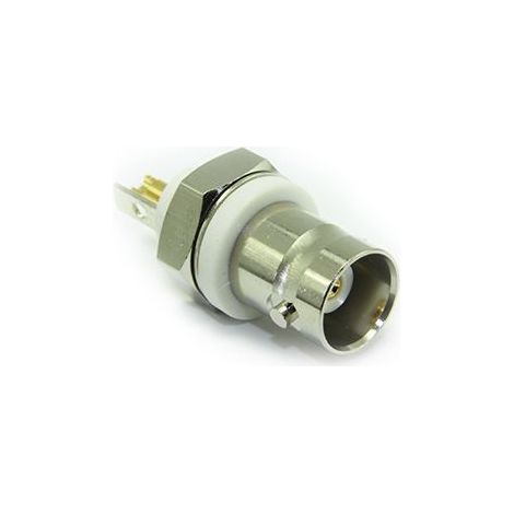 Connecteur BNC RS PRO Femelle Droit, raccordement A souder 50O Montage panneau ( Prix pour 1 )