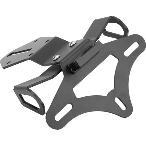 Plaque d'immatriculation arrière moto en acier carbone noir avec feu LED, support de pare-queue pour ZX‑10R 2016‑2021. (1/5)