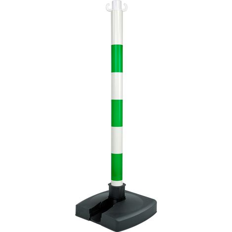 Poteau PVC Vert/Blanc BI-POSE sur socle lesté 4kg - 2002349 (1/5)