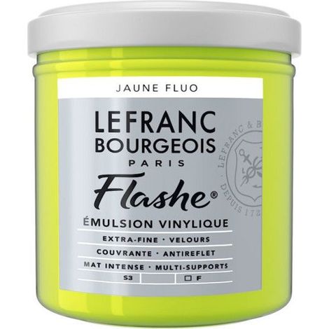 Peinture vinylique - Flashe - Jaune fluo - 163 - Lefranc Bourgeois - 125ml