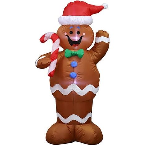 Jul Gårdsdekoration 1,5M Pepparkaksgubbe Jul Uppblåsbar Äldre Snögubbe Norme européenne