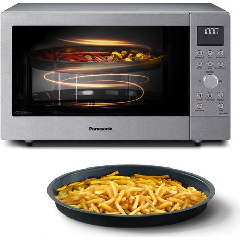 Panasonic NN-CD58RSEPG Friggitrice ad Aria e Forno a Microonde Combinato 4 in 1 da 27 L, Inverter da 1000W, Grill da 1300W, Convezione, 19 Programmi Automatici, Acciaio Inossidabile (1/5)