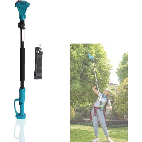 Coupe-branches de 1,5 m - Barre de rallonge pour travaux de coupe étendus - Avec tronçonneuse électrique et sécateur - Angle réglable à 180° - Coupe-branches bleu - Barre d'extension adaptable - Bl18 (1/5)