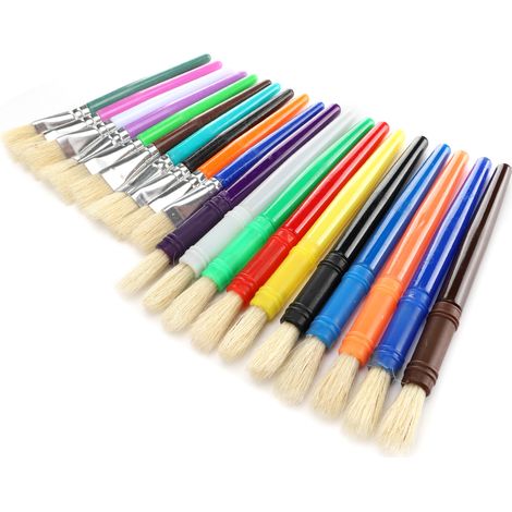 20pinceaux de peinture à l'huile, lot de brosses en soie, colorées pour enfants, dessin, graffiti, fournitures d'art créatif (1/5)