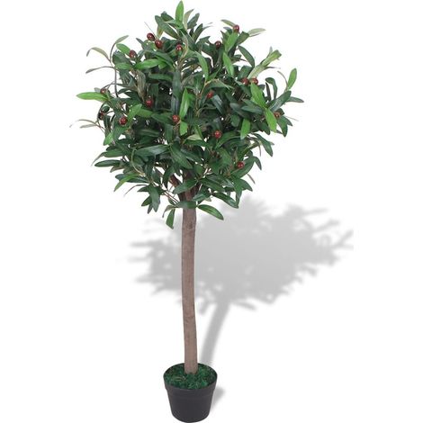 Árbol de laurel artificial con macetero verde 120 cm vidaXL (1/2)
