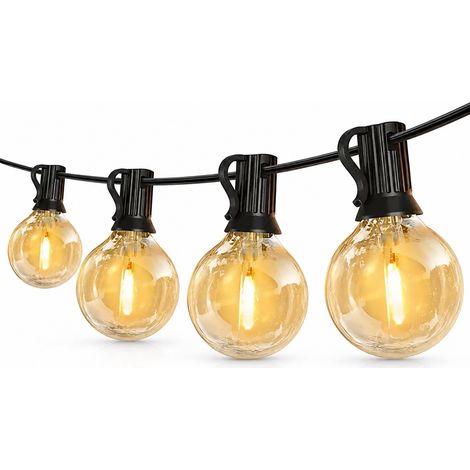 Guirlande Lumineuse G40 Extérieur, 20 Ampoules, 6 m, Blanc Chaud 2700 K, 220 V, Prise EU (1/5)