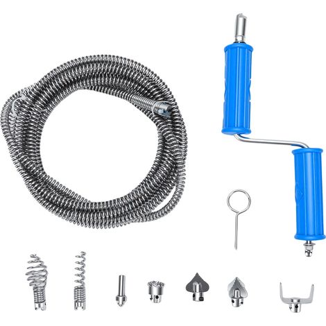 Tarière de vidange de tuyau avec fixation de perceuse, dissolvant de bouchons Flexible, outil de serpent de plomberie pour cuisine, salle de bains, évier de douche 3 mètres (1/5)