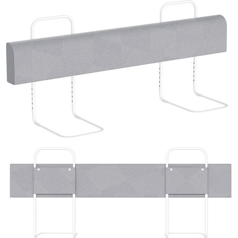 Randaco 200cm Bettgitter Bettschutzgitter Kinderbettgitter für Kinder Höhenverstellbar 5-Loch Rausfallschutz Babybettgitter für Familienbett und Kinderbett Grau