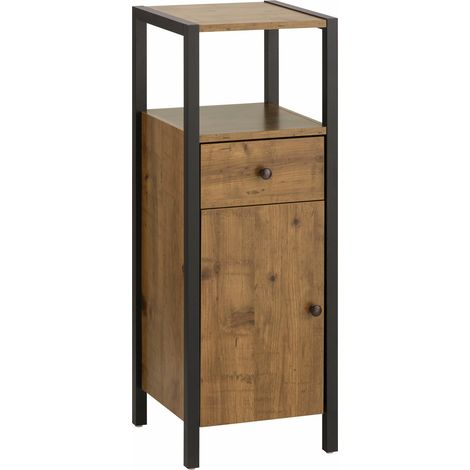 Chris-Meuble de salle de bain avec 1 porte effet bois (1/5)