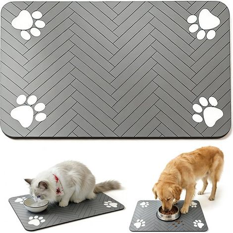 Alfombrilla para comedero de mascotas, Tamaño XXL, 5080 cm, Alfombrilla de tierra de diatomeas, Alfombrilla de secado rápido (1/5)
