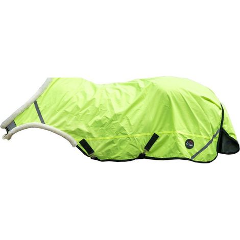 115 cm, giallo neon 8041: Coprireni impermeabile da esercizio per cavalli modello Reflective con rinforzo in pelo