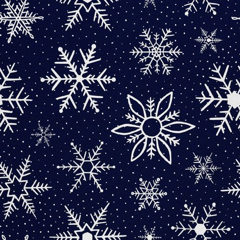 Tissu décoratif d'extérieur Oxford - Motif flocons de neige et pois I DX630 (1/5)