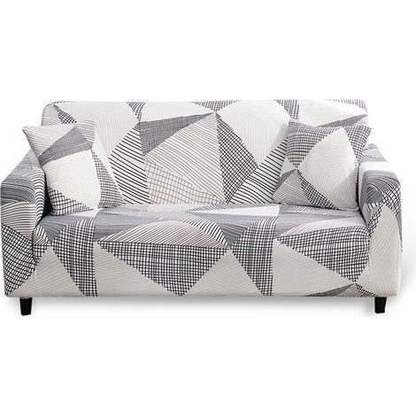 Stretch sofa cover for 2-seater sofas – Polyester spandex fabric – Fits sofas from 135 to 170 cm – Non-slip with pillowcase (1/5)