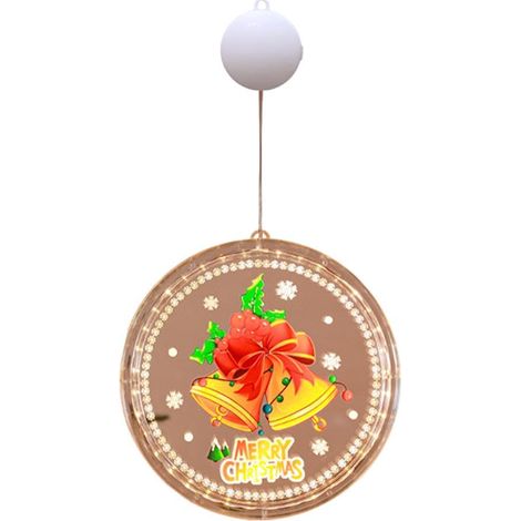 Cloches de noël LED suspendues, lampe à ventouse, ornements de fenêtre, décoration pour la maison (1/5)