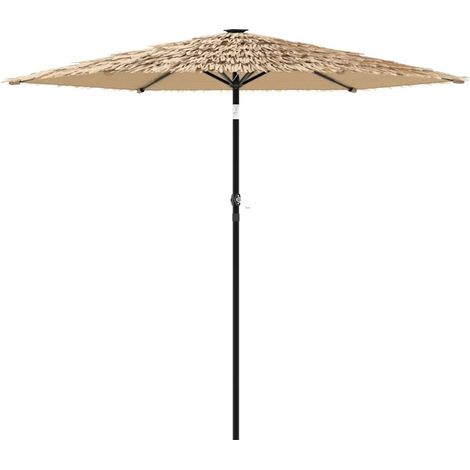 Ombrellone da giardino inclinabile con illuminazione a LED 223 x 223 x 213 cm design moderno comfort all'aperto poliestere marrone 020056413