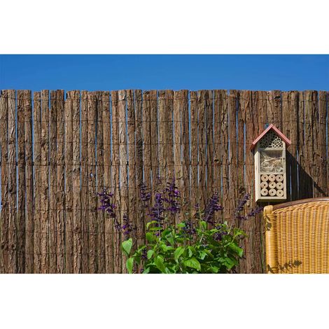 Valla cañizo corteza de pino natural 1x3 m 5 mm de grosor Nature (1/3)