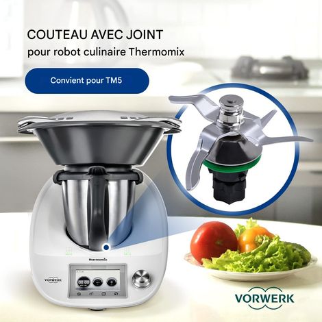 Tête de couteau compatible Thermomix TM5 TM6, accessoire de robot culinaire professionnel équipé de 4 lames, pièce de rechange durable, performance optimale pour cuisine domestique et préparation alim (1/4)