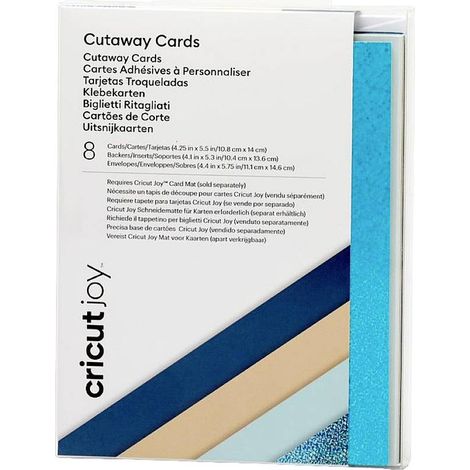 Cricut Joy™ Cutaway Cards Set di mappe Beige, Turchese (lucido), Blu scuro, Azzurro (1/2)