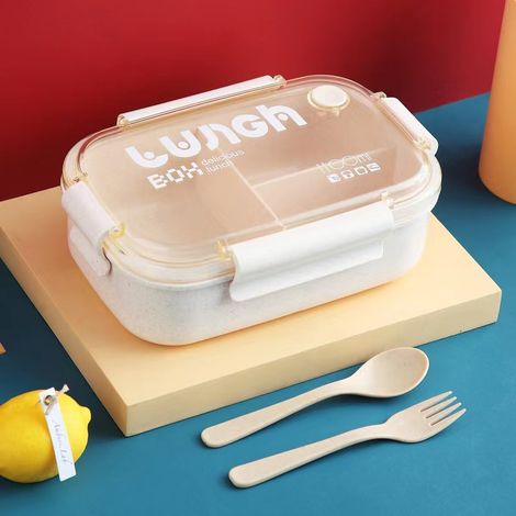 Lonchera Bento para adultos, lonchera portátil, lonchera para hombres y mujeres, sin BPA, recipientes reutilizables para refrigerios. (1/5)