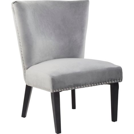 Interiors by Premiers Velvet Dining Chair, Dining Room Accent Chair, Velvet Upholstered Wing Chair with Wooden Legs (1/5)