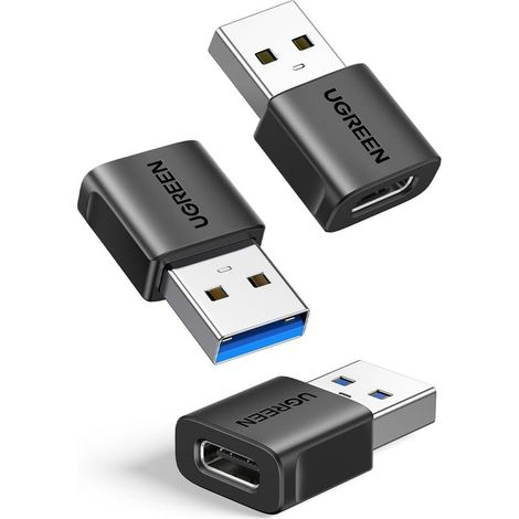 Adaptateur USB vers USB C 3.2 10Gbps Lot de 3 Convertisseur Type C Femelle vers Type A Mâle Charge Rapide Data Sync Compatible avec iPhone 16 15 14 13 Plus Pro Max MacBook iPad Air Galaxy S25 (1/5)