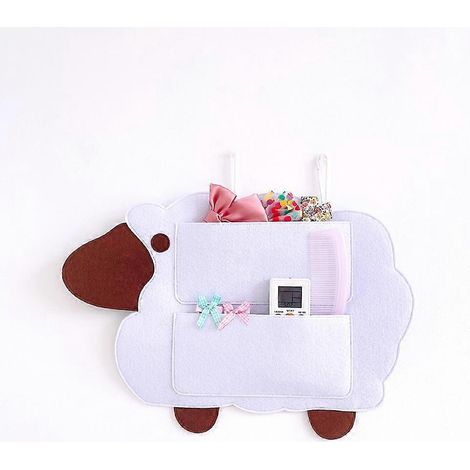 Sac de rangement mural en forme de mouton pour pinces à cheveux bébé, organisateur d'épingles à cheveux, pochette pour divers accessoires, support pour télécommande, décoration intérieure (1/4)