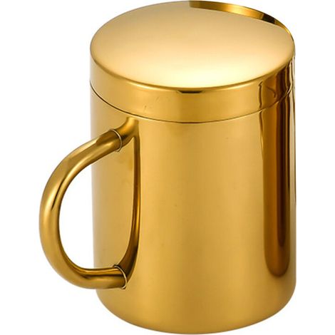 Tazas de exterior a prueba de fugas, tazas de café, vasos dorados de 200 ml