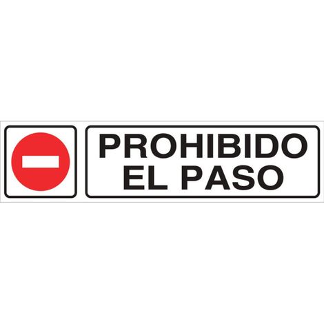 Señal adhesiva glasspack 175x45mm - prohibido el paso, diseño variable. (1/2)