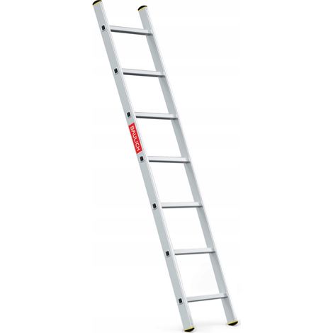 Baulich – Échelle d'appui aluminium 7 échelons – Charge maximale 150 kg – Hauteur de travail 298 cm – Norme EN 131 – Antidérapante (1/5)