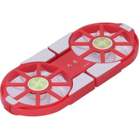 Support de refroidissement pliable pour ordinateur portable, support de refroidissement portable avec double ventilateur et lumière LED bleue, support de refroidissement ultra-silencieux, conception e (1/4)